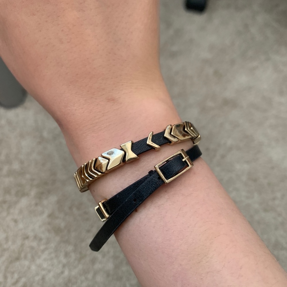 wraparound belt bracelet with gold medallions